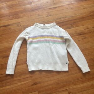 Roxy Pastel Striped Cotton Blend Sweater